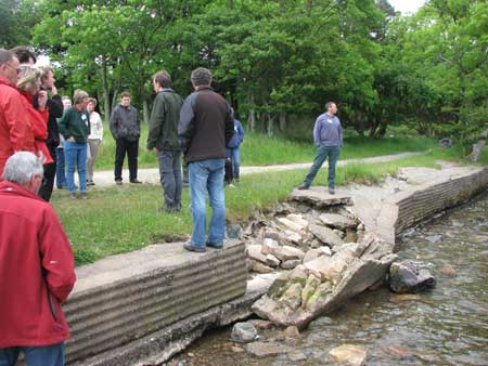 Concrete revetments collapse.