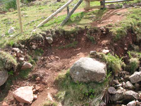 Erosion at new gate.